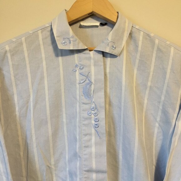 Vintage Canadian 100% Cotton Vertical Stripe Button Down Shirt - Picture 4 of 16